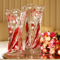 Wholesale beautiful colorful glass flower vase for home decoration,clear crystal glass vase